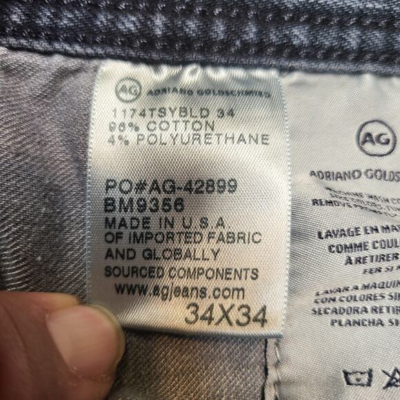 AG Adriano Goldschmied Jeans Mens 34x27 The Graduate Denim 360 Made USA Gray - Picture 5 of 12